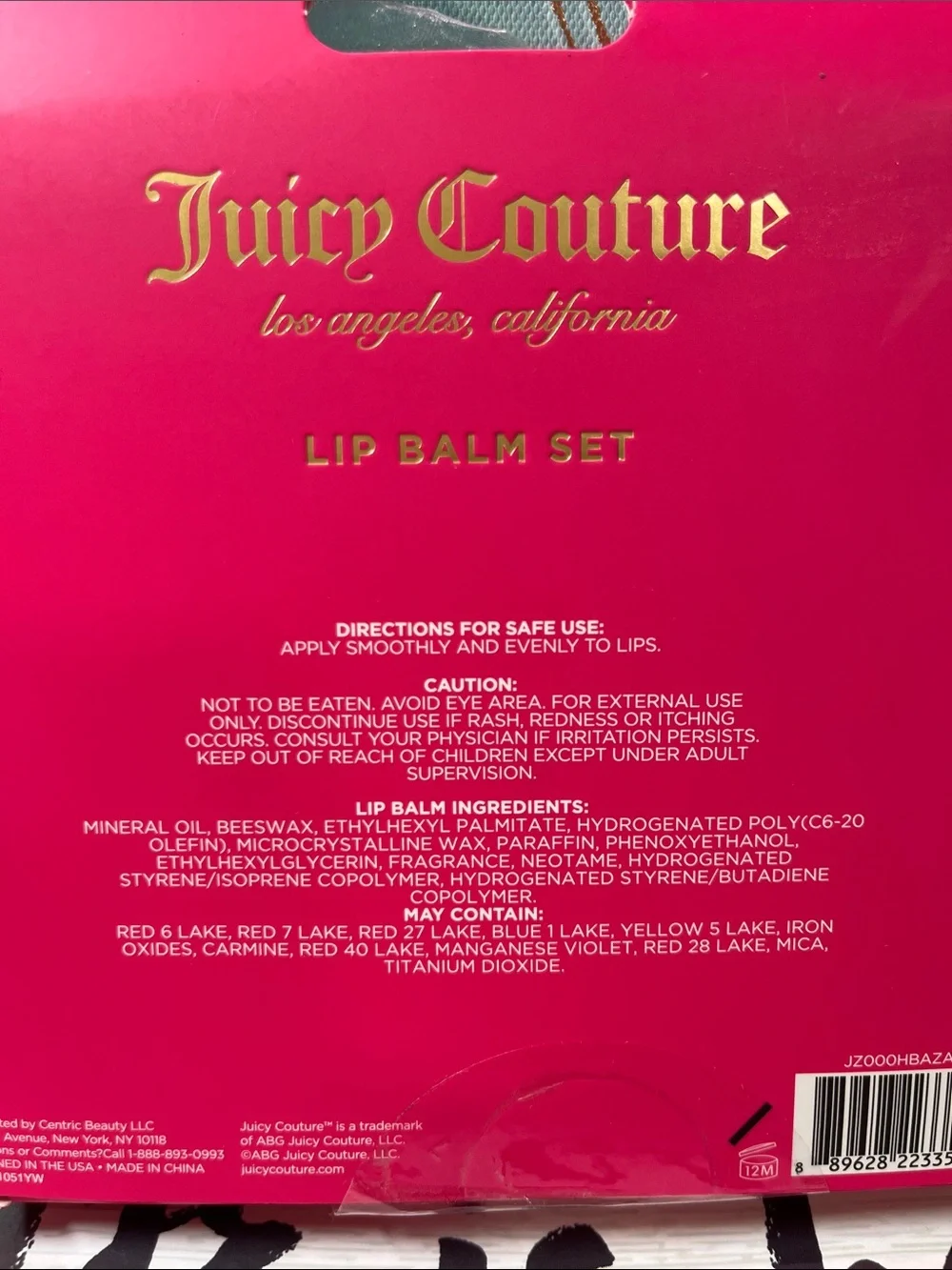 Juicy Couture Pink Lip Balm Set - Assorted Pink Shades